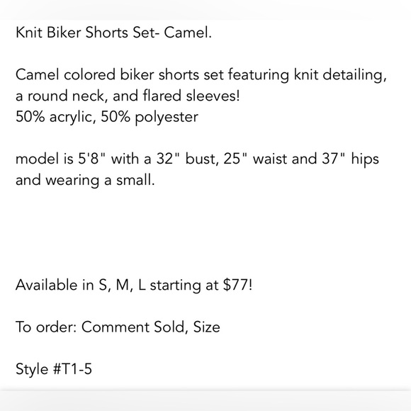 Camel colored Knit shorts set - Picture 5 of 5
